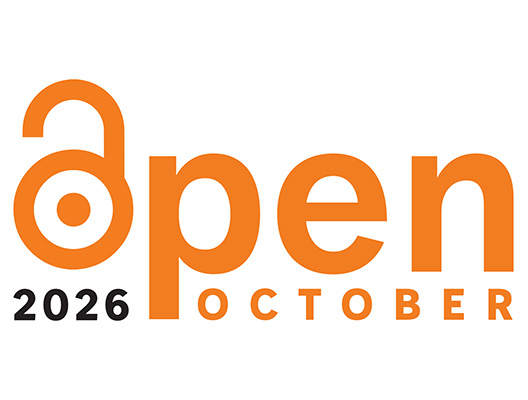 Orange text reads “open OCTOBER” with an open padlock symbol forming the “o.” “2026” appears in black text to the left beneath the padlock.