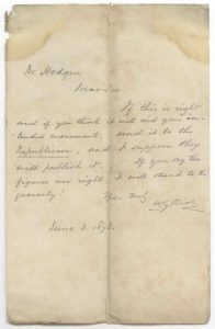 Eliot to Hodgen letter 1873