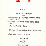 Menu from Wesley Clark’s 1972 trip to China