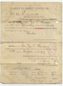 STL city collectors document 1879