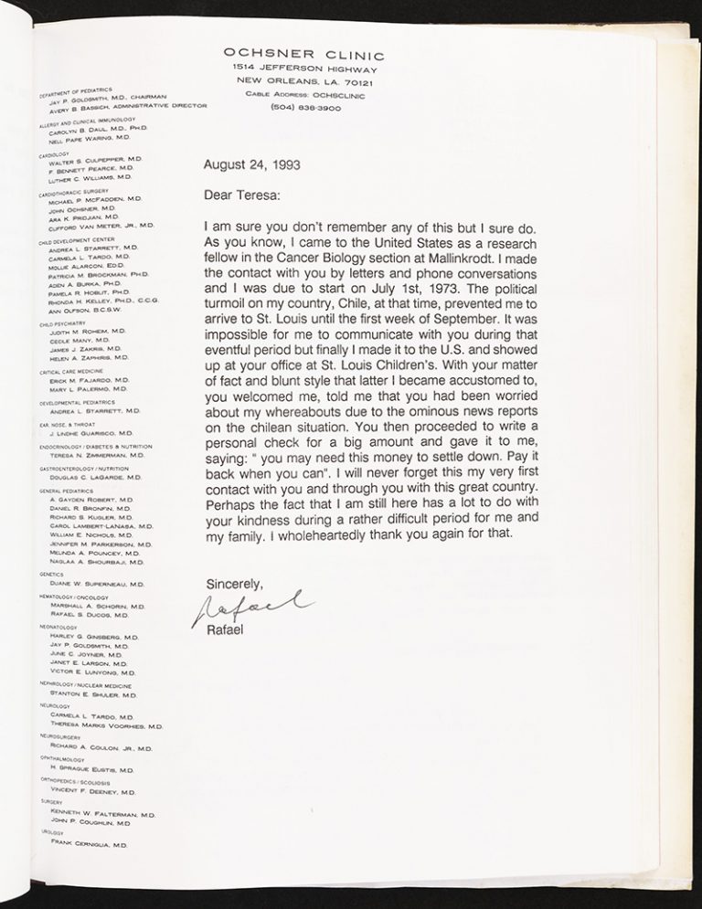 Book of Letters_sample letter Becker Medical Library