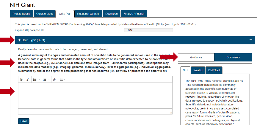 NIH Grant Data Type