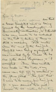 Letter from Philip Moen Stimson to Borden S. Veeder, 7 July 1916.