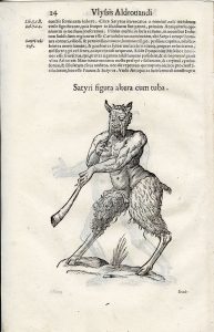 Satyr, page 24, Aldrovandi's Monstrorum historia, 1642. BBML