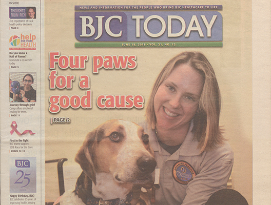 Cropped picture of printed front cover of BJC Today